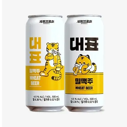 세븐브로이가 기존 곰표밀맥주 제조 레시피를 활용해 선보인 신제품 ‘대표 밀맥주’. 사진=세븐브로이 홈페이지