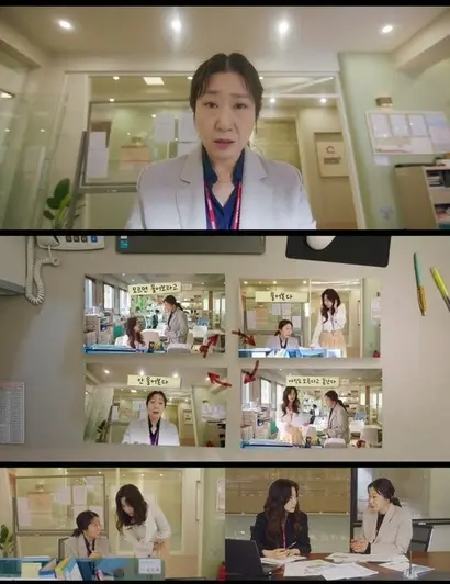 인턴으로 입사한 고해라. 과거의 실력은 흐릿해졌고, 이제는 뭘 물어야 할지 뭘 묻지 말아야 할지 판단이 안 서는 신입의 마인드가 되었다. 경단녀를 뽑기 싫어하는 기업의 입장이 이해가 안 가는 건 아니다. 업무 적응도 느리고, 조직 구성원과 위화감이 생길 수도 있다. 그러나 중요한 건 누구나 경력단절을 겪을 수 있고, 한 번 도태되었다고 기회를 박탈하는 사회가 건강한 사회는 결코 아니라는 것. 사진=티빙 제공