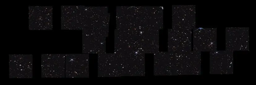 제임스 웹을 활용해 완성한 CEERS 관측 영역. 사진=NASA, ESA, CSA, Steve Finkelstein(UT Austin), Micaela Bagley(UT Austin), Rebecca Larson(UT Austin)