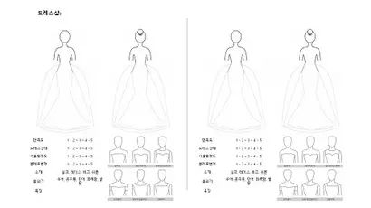 드레스 촬영이 불가한 샵에 방문할 때 예비부부가 기록을 위해 지참하는 드레스 도안. 사진=독자 제공