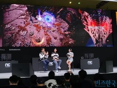 엔씨소프트는 지스타 2023에서  ‘프로젝트 G’ ‘프로젝트 M’을 소개했다. 이 중 프로젝트 M은 엔씨소프트에서 처음으로 시도하는 인터랙티브 어드벤처 장르다. 사진=심지영 기자
