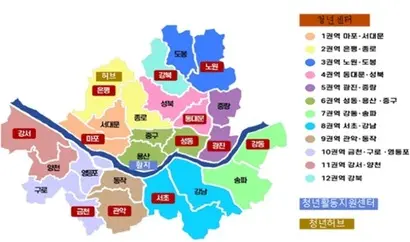 2022년 11월 기준 운영 중인 서울시 청년공간 현황. 도봉오랑, 양천오랑, 영등포오랑이 올해 추가로 개관했다. 사진=서울시