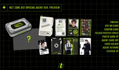 ‘블랙핑크 더 게임’의 실물 OST 패키지(위)와 ‘NCT 존’ OST 패키지에 포함된 굿즈 목록. 사진=테이크원컴퍼니 제공
