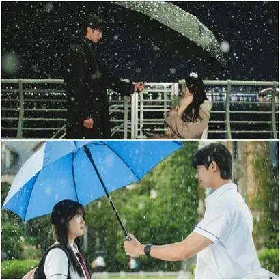 드라마에선 비 오는 날 우산이 등장하는 신이 유독 많이 나온다. 류선재가 처음 임솔에게 반한 장면에도, 30대의 임솔이 스타 류선재를 처음 마주하는 장면에도, 열아홉으로 되돌아간 임솔이 류선재와 가까워지는 장면에도 우산이 등장한다.