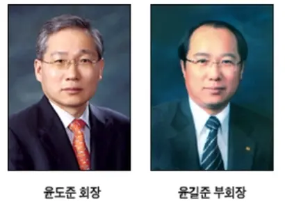 동화약품 오너 3세 윤도준 회장(왼쪽)과 윤길준 부회장(오른쪽). 사진=동화약품 홈페이지