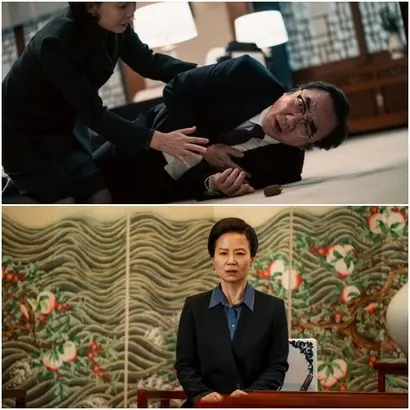 대통령이 쓰러졌지만 유고는 아니다. 권한대행은 국무총리인 박동호가 되어야 하지만 그를 막기 위한 정수진 측이나 정수진의 움직임을 막기 위한 박동호 측 모두 약점이 있는 영부인을 이용한다. 영부인이 대통령의 약점이 된다는 건 드라마에서든 현실에서든 마찬가지인 모양. 사진=넷플릭스 제공