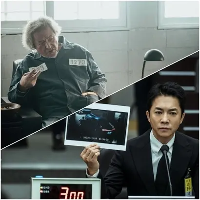 또다른 악의 축인 대진그룹 회장 강영익과 그의 아들이자 대진그룹 부회장인 강상운. 강 회장을 연기한 박근형은 박경수 작가의 ‘추적자 THE CHASER’와 ‘황금의 제국’에서도 대기업의 수장을 맡은 바 있어 친숙하다. 사진=넷플릭스 제공
