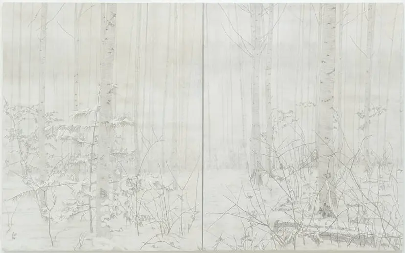 silver lining: 260.6×162.2cm 순지에 먹과 호분 2020