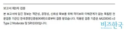 하이브 2023 지속가능경영보고서에 명시된 검증 기법에 대한 설명. 사진=하이브 2023 지속가능경영보고서