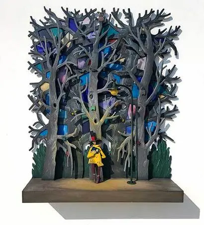 읽지 못한 마음: 205×830×1058cm 나무, 유리에 채색 2024