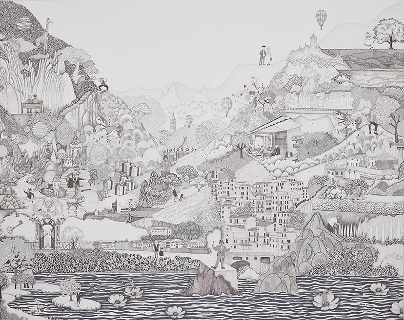 SARDEGNA ISLAND: 91×73cm Drawing on paper(Swarovski) 2025