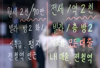 서울 한 부동산중개소에 붙은 매물 안내. 사진=연합뉴스