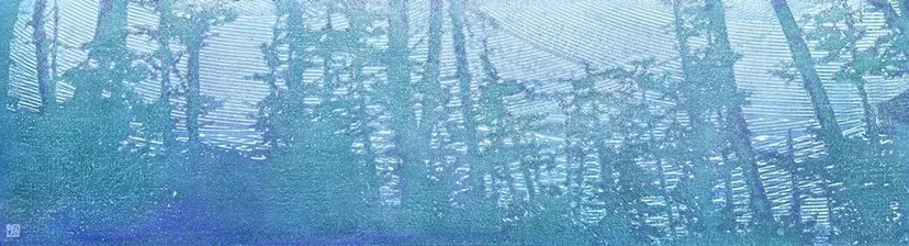 La Brise 250207: 116.8×31.8​​cm Acrylic and stone powder on linen 2025