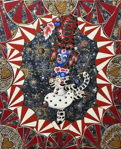 사랑의 서커스: 37.9×45.5cm Mixed media 2024