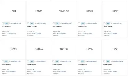 토스뱅크는 6월 26일 원화(KRW) 스테이블 코인 관련 상표를 대거 출원한 데 이어 7월 17일 미국 달러(USD) 관련 상표를 출원했다. 사진=키프리스 캡처