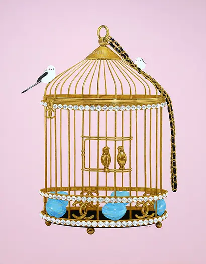 cage and bird2: 91×116.8cm Acrylic on canvas 2022