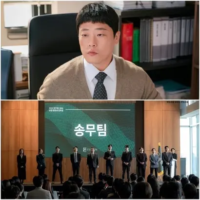 같은 송무 변호사지만 작은 로펌이냐 대형 로펌이냐에 따라 분위기가 천차만별이다. 모든 일을 어쏘 변호사 혼자 처리하는 ‘서초동’과 달리 ‘에스콰이어’는 팀으로 움직인다. 사진=tvN, JTBC 제공