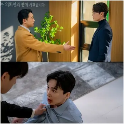 견디기 힘든 의뢰인을 대하는 변호사의 대응도 극과 극. 옛 연인의 남편이 일부러 찾아와 깐죽거리며 이혼 소송을 맡기지만 직장인의 인내심으로 대하는 ‘서초동’과 아동학대범에게 시원하게 펀치를 날리는 ‘에스콰이어’. 사진=tvN, JTBC 제공
