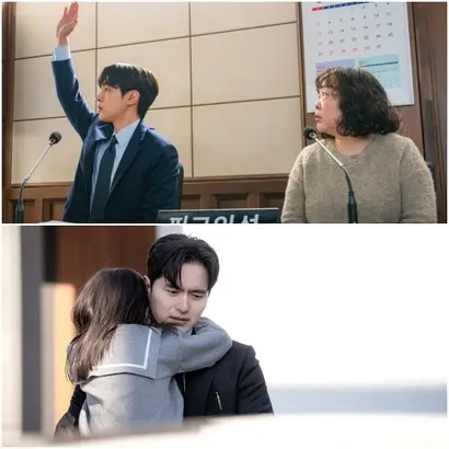 의뢰인들의 결말을 그리는 모습도 다르다. ‘서초동’에서 억울하게 보이스피싱 공범이 된 의뢰인은 결국 벌금형을 선고받고도 돈을 내지 못해 노역을 간다. ‘에스콰이어’에서 폭행을 당하던 의뢰인의 어린 딸은 무사히 구출되고 심지어 신탁까지 받아 엄마와 새 삶을 살게 된다. 사진=tvN, JTBC 제공