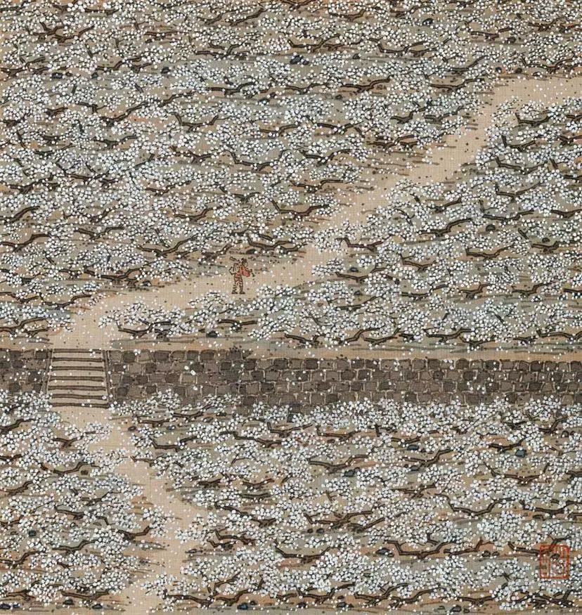 春梅圖(춘매도): 28×28cm 비단에 수묵채색 2025