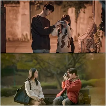 첫사랑 천상학에게서 사진 찍는 법을 배웠던 은중. 대학에 들어가 사진 동아리에서 같은 이름을 지닌 선배 김상학을 만나게 되고, 사랑에 빠진다. 사진=넷플릭스 제공