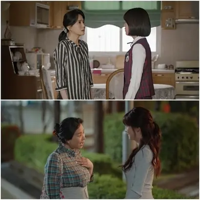 좋은 성적을 받아와도 과한 칭찬 따위는 없는 엄한 상연의 엄마. 그와 달리 은중의 엄마는 뜬금없이 찾아와 “저 나쁜 년인데 한 번만 안아주세요”라고 말해도 묻지 않고 따스하게 안아준다. 사진=넷플릭스 제공