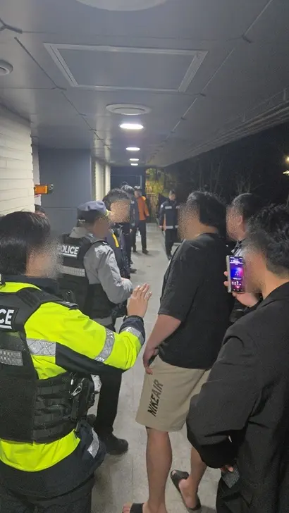 13일 폭행사건이 발생해 현장에 경찰, 구급대가 출동했다. 사진=보정PJT 제공