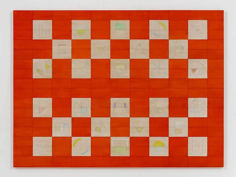 Composition 5A2c(into a substance of greater value): 130.3×96cm Oil and watercolour on wooden panel 2024