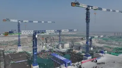 중국 장쑤성 쉬웨이 원자력 열병햡발전소의건설 현장. 사진=중국핵공업집단공사(CNNC) 웹사이트