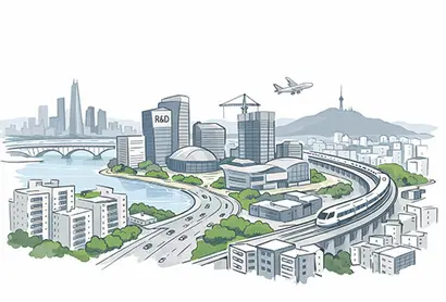 마곡의 자족 기능과 한강변 재평가, 교통·개발 호재가 겹치며 강서구가 ‘서진(西進)’ 흐름의 중심으로 떠올랐다. 일러스트=생성형 AI