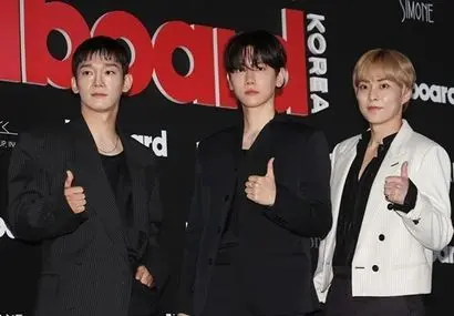SM엔터테인먼트가 최근 그룹 엑소(EXO) 멤버 첸·백현·시우민(사진 왼쪽부터) 자산을 가압류한 것으로 확인됐다. 사진=연합뉴스