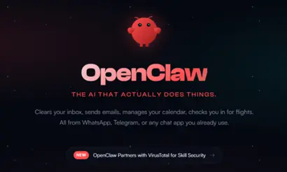 오픈클로는 답변에 그치는 AI 시대가 가고, 실행하는 AI 시대가 왔다는 점을 강조한다(The AI that actually does things). 사진=오픈클로 홈페이지 캡처