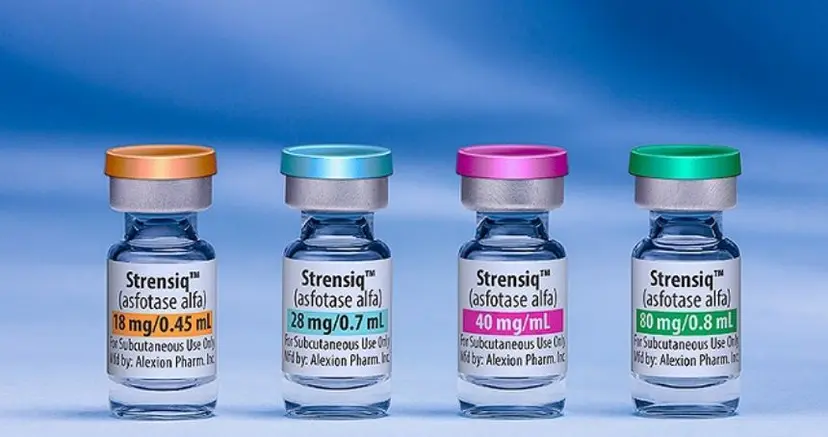 스트렌식은 저인산효소증(HPP) 치료에 쓰이는 효소대체요법 주사제로, 성분명은 아스포타제 알파다. 국내에서는 용량에 따라 1바이알당 약 80만 원대부터 530만 원대까지 급여 상한금액이 책정돼 있다. 사진=아스트라제네카 홈페이지