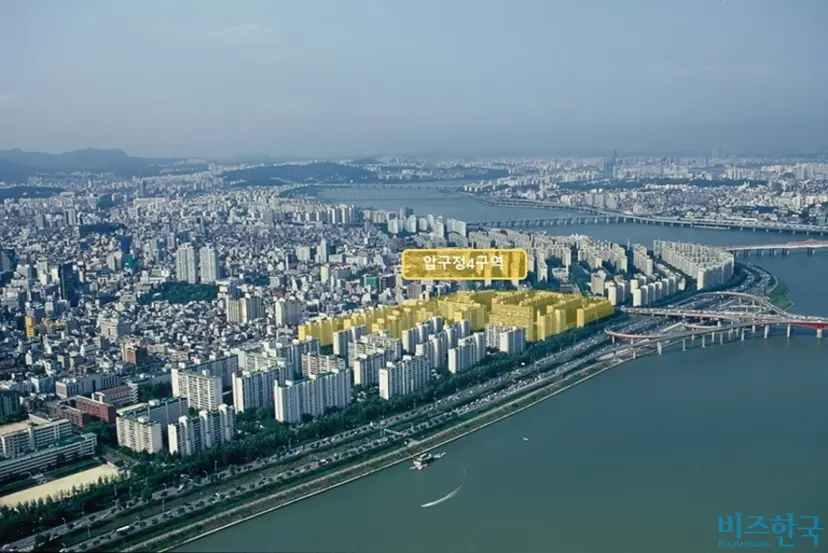 서울 강남구 압구정4구역 항공사진. 사진=삼성물산 제공