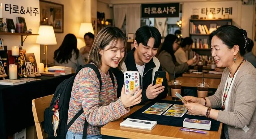 Z세대에서 사주, 타로 등 무속 문화를 ‘재미’로 즐기는 경향이 확산되면서 유통업계가 이를 마케팅으로 활용하고 있다. 사진=생성형 AI